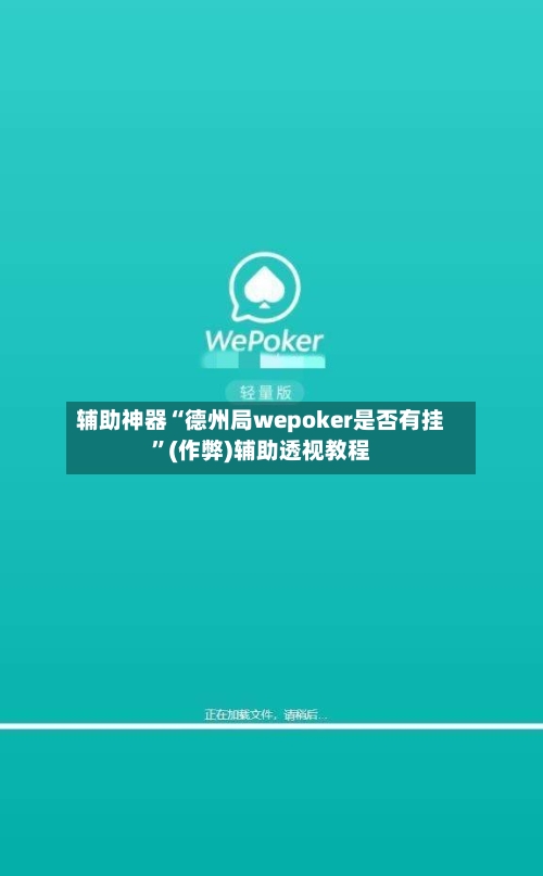 辅助神器“德州局wepoker是否有挂”(作弊)辅助透视教程-第3张图片